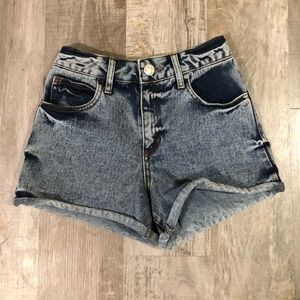 High waisted jean shorts